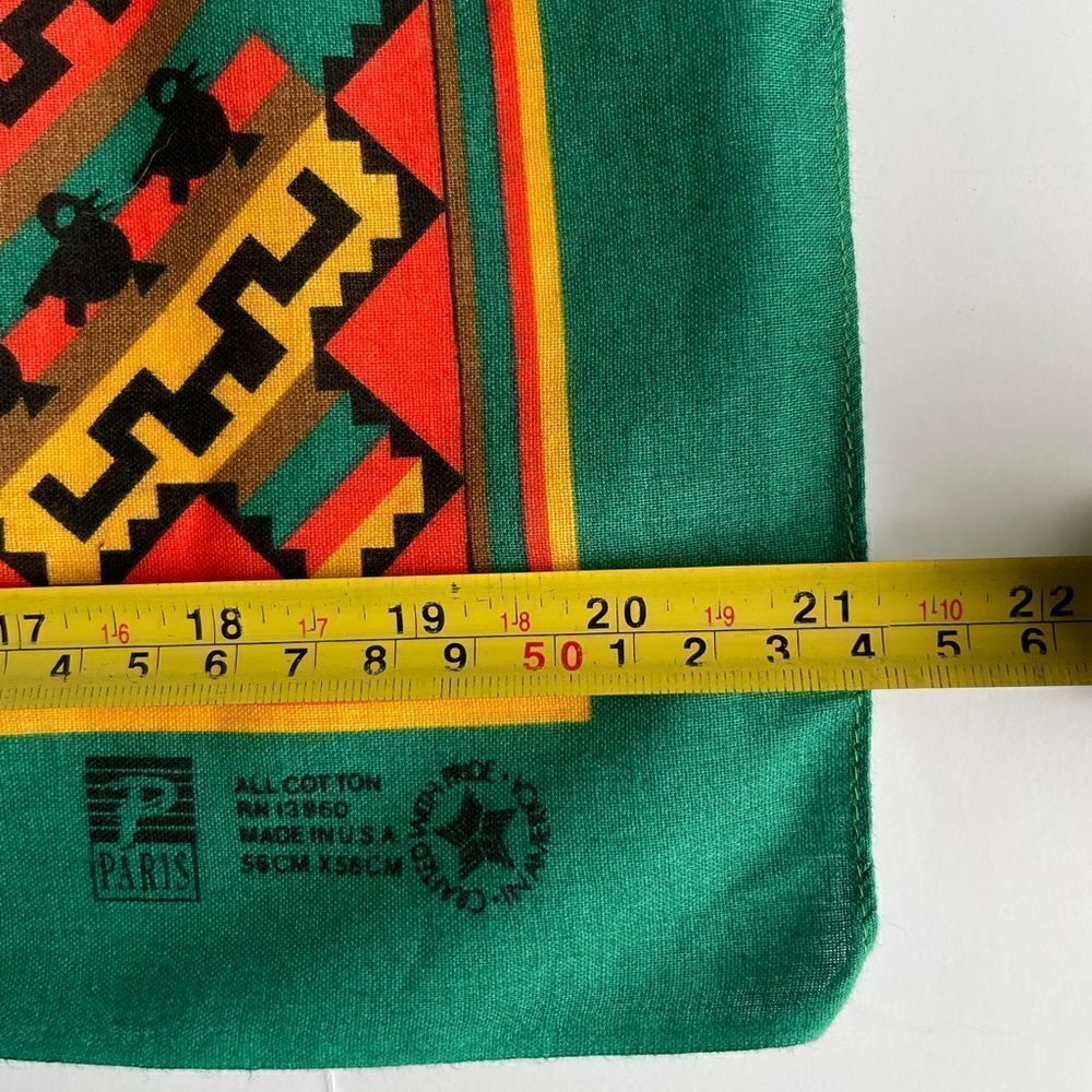 Vintage Paris Lehigh Bandana Aztec Tribal Bird and Lion - Picture 5 of 6
